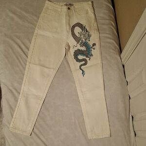 AdikStylish  Jeans with Dragon Design